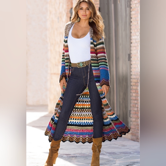 Boston Proper Relais Striped Duster cardigan sweater xxs - Picture 2 of 5